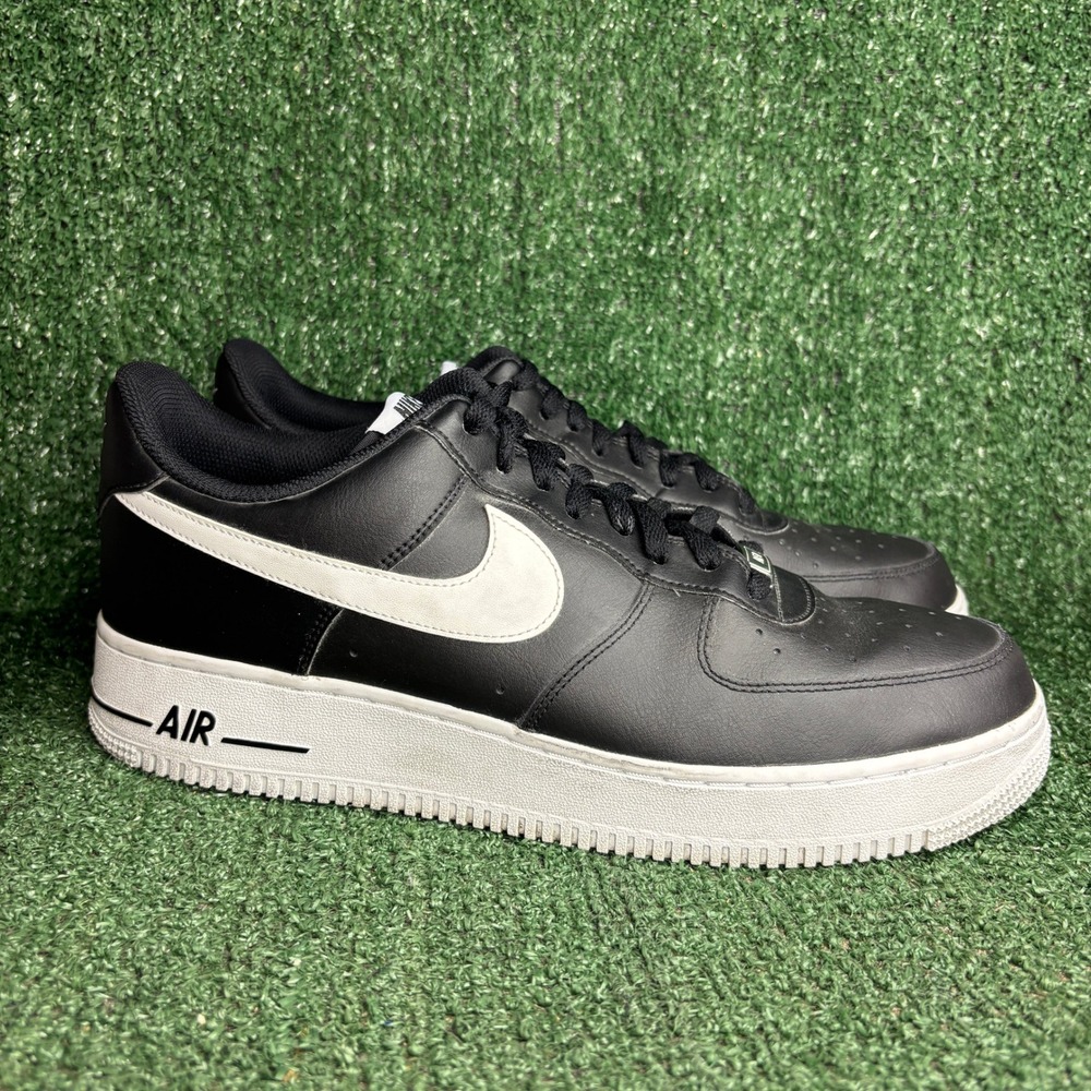 Nike Air Force 1 Low CJ0952-001 Leather Classic Athletic Sneaker Black Mens 12